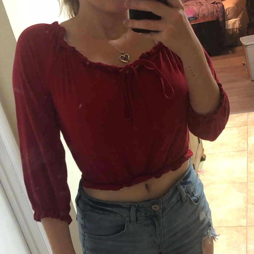 Red crop top